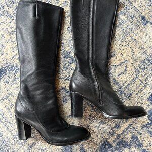 Black Leather Tall Boots woman's size 9.5